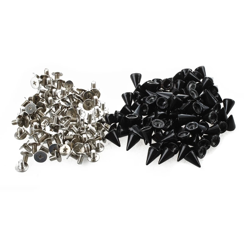 

100 x Rivet Bullet Stud Spike black Deco DIY bag belt strap