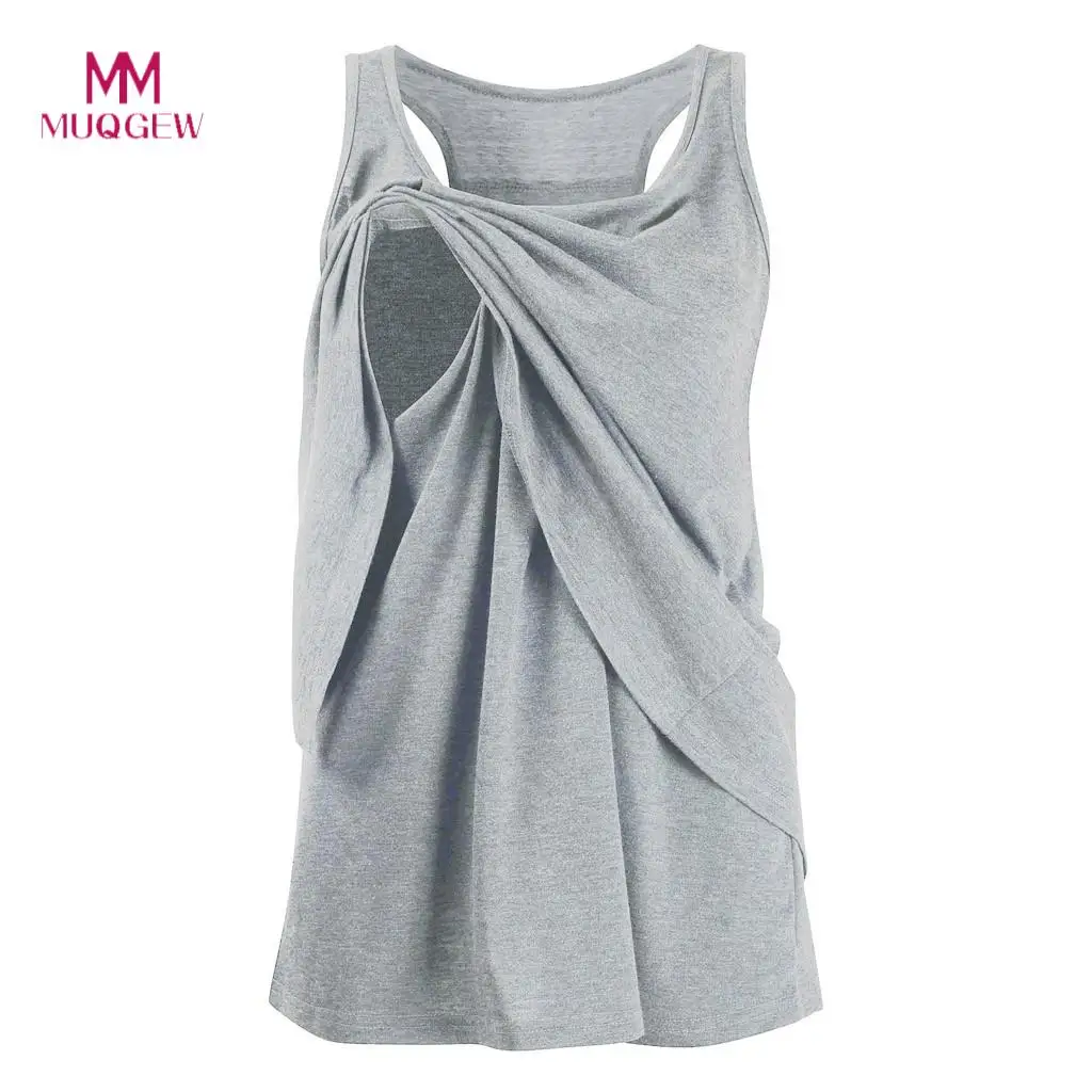 

Shirt Nursing Tops for Pregnant Women Women's Maternity Nursing Wrap Double Layer Sleeveless Blouse T Shirt Lactation clothes