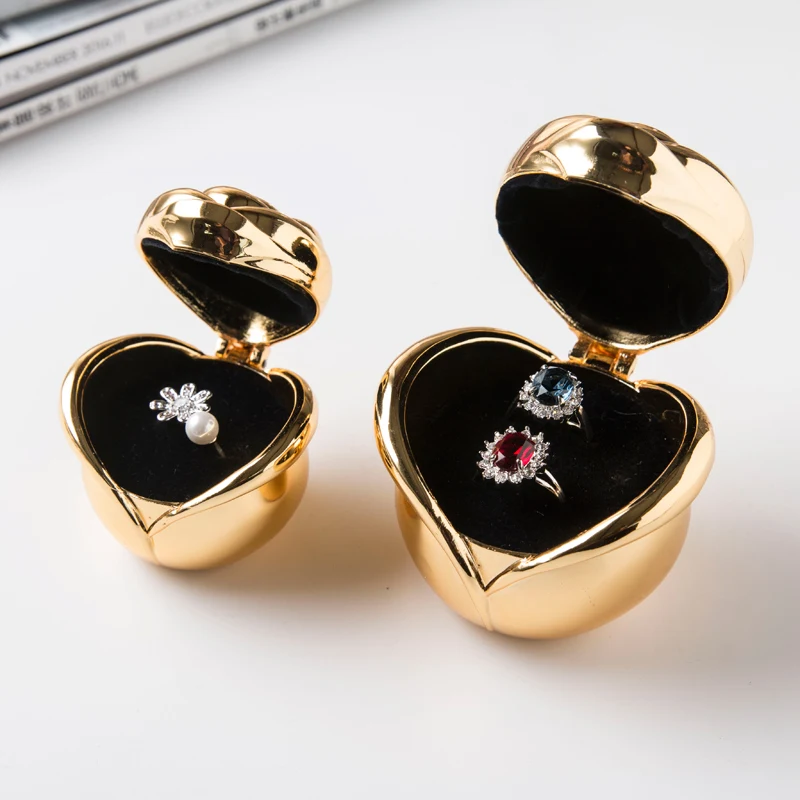 Metal Courtship-Marriage Ring Box European Retro Creative Rose Wedding Jewelry High-end Receiving Jewelry Box
