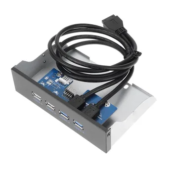 

4 Port Computer PC Chassis Case Front CD Driver Bay Panel 2 USB 2.0 + 2 USB 3.0 Port HUB Extender