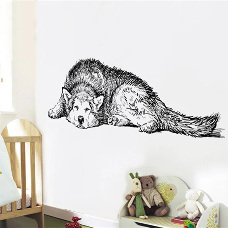 Husky Animals Pets Dog Wall Stickers For Kids Rooms Outdoor Wall Decor Ideas Vinyl Art Removable Furniture Picture Stickers Aliexpress