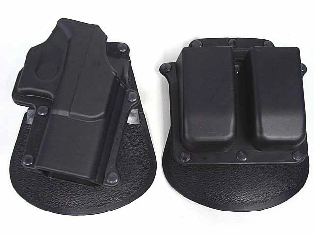 

Polymer Retention Roto Holster for Glock 19/23/25/28/32 - Right Handed Gen 4 Compatible and Double Magazine Pouch 9/40 Black
