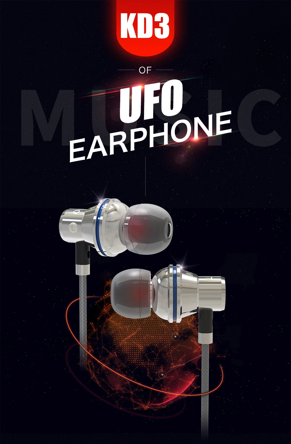 Оригинальные наушники QKZ KD3 UFO, наушники-вкладыши с микрофоном, Hi-Fi, наушники-вкладыши, гарнитура для iPhone, Xiaomi, MP3