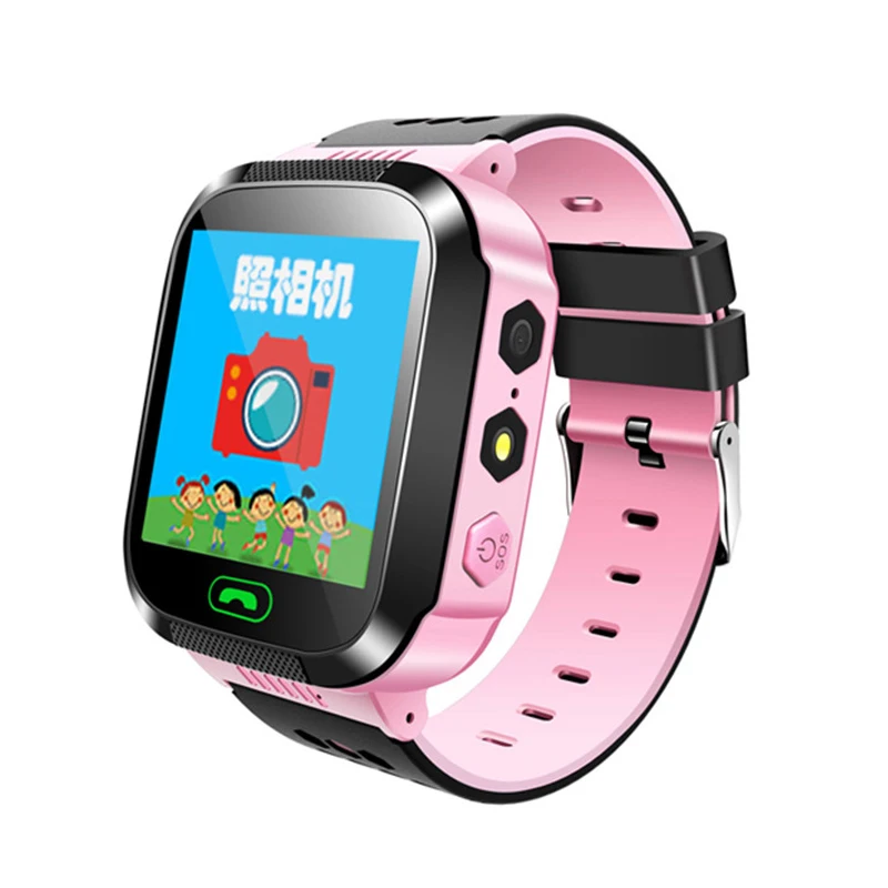 Водонепроницаемые Детские gps Смарт-часы SOS Antil-lost Smartwatch Детские 2G sim-карты часы трекер местоположения вызова Smartwatch PK Q50 Q90 - Цвет: Pink