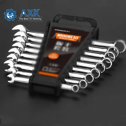 

4/5/6/7/8/10/12/14/18 Pcs Quick Ratchet Wrench Two-way Automatic Tool Dual-use Open Plum Wrench Quick Wrench Set Effort