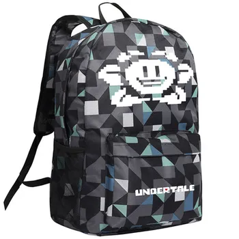 

Game Character Undertale Backpack Flower Pattern Sans School Bag for Boys Girls