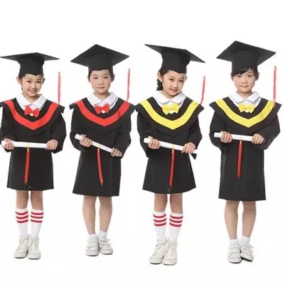Начальная школа детская платье доктора градусов детский сад академический платье со шляпой школьная Униформа Выпускной церемонии 18
