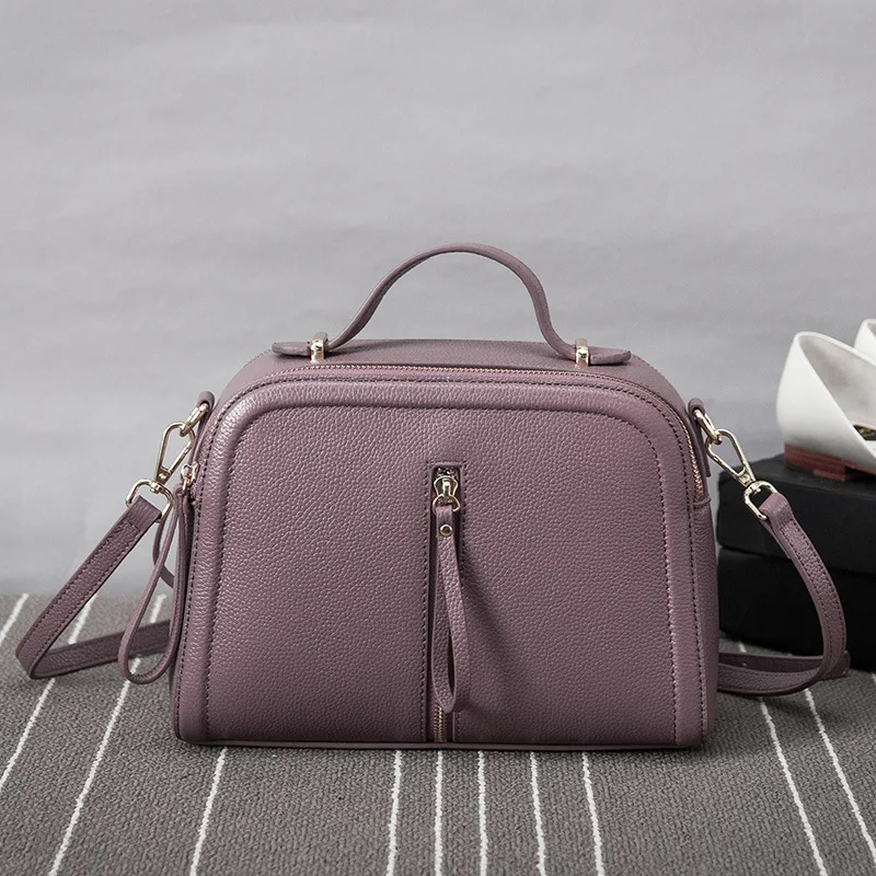 Classic Temperament Fashion Soft Genuine Leather women handbags Simple Chic women bag Small Square Crossbody Bag