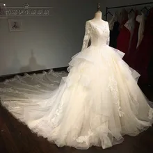 2017 New Design hot sale high quality special lace Wedding Dress Bridal gown custom made long sleeve wedding gown factory