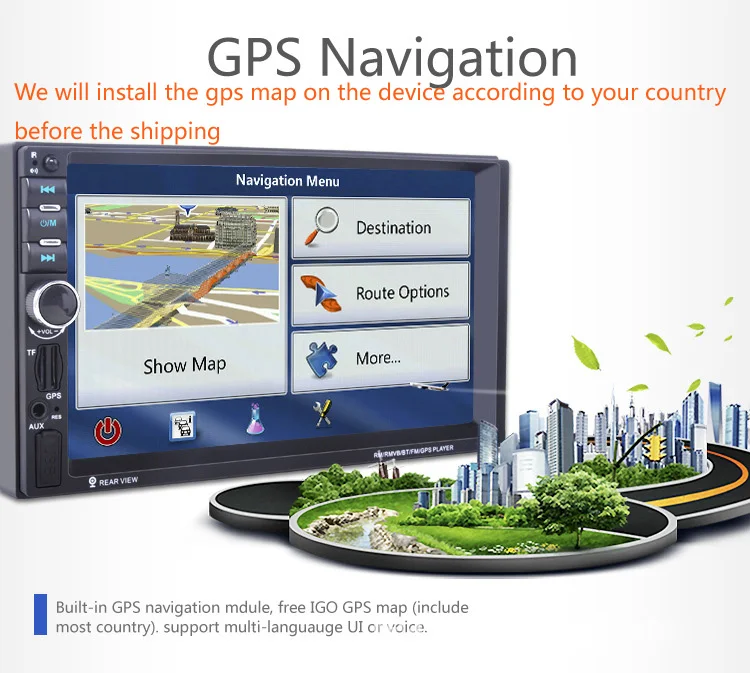 GUBANG HD 7 ''Портативный автомобиля gps навигации MP5 плеер с 8 ГБ Карта Европы ЗЦЕ системы