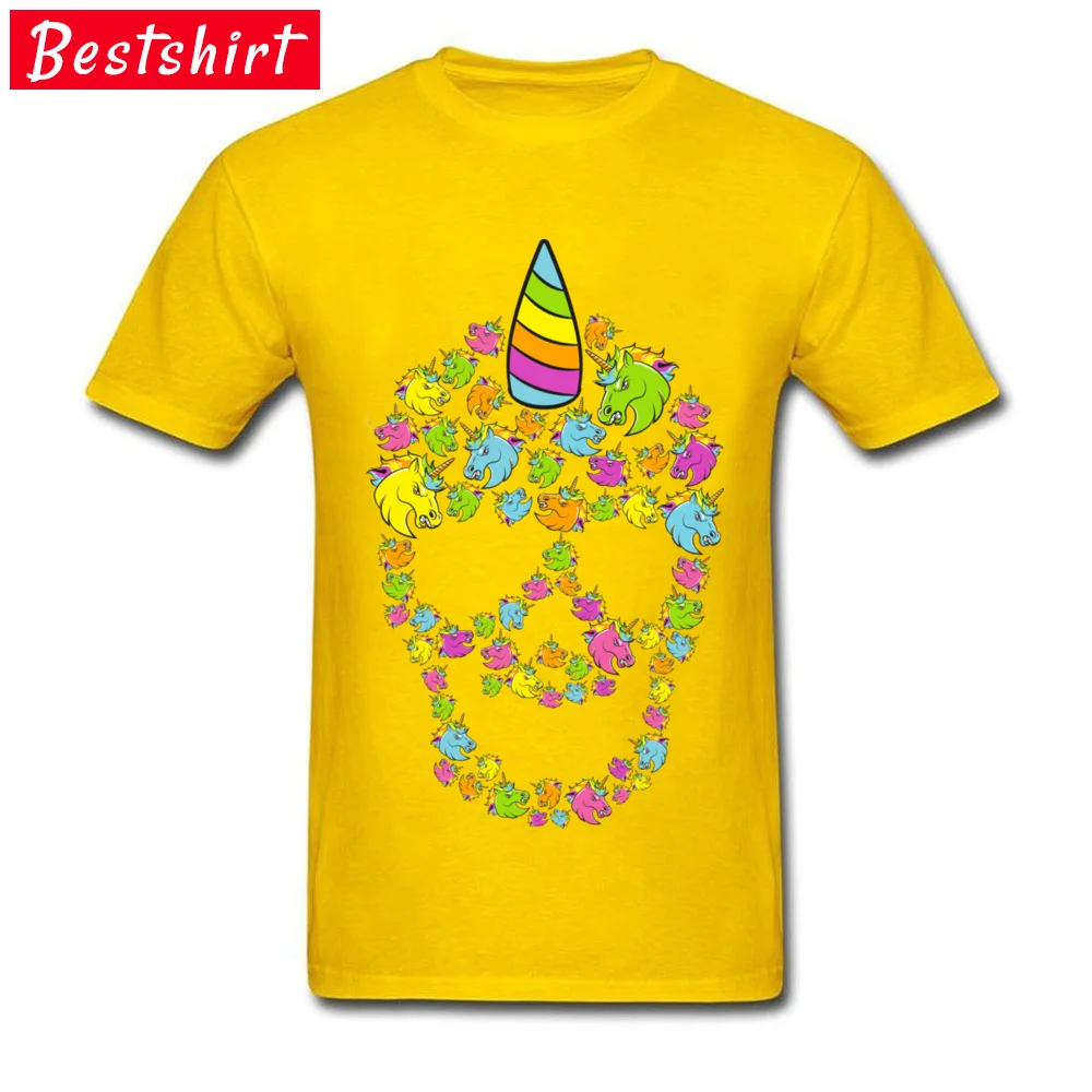 Angry Unicorns Lovers Day 100% Cotton Crewneck T Shirt Short Sleeve Comics Sweatshirts Rife cosie Top T-shirts Angry Unicorns yellow