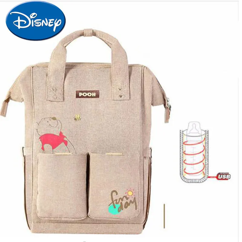 

Disney Multifunctional Diaper Bag Maternity Nappy Backpack USB Heating Heat Preservation Large Capacity Toddler Travel Backpack