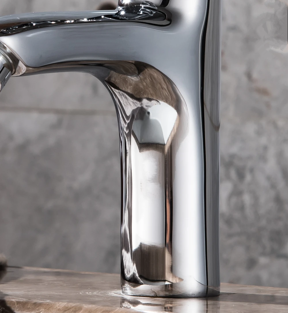 Newly Bathroom Basin Sink Faucet Polish Single Handle Single Hole Mixer Tap Deck Mounted Bathroom Kitchen Hot and cold Tap6