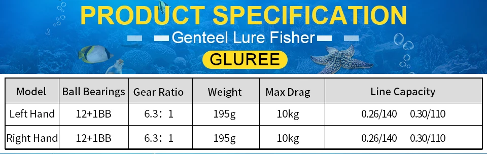 GLUREE Super Light Carbon Body Baitcasting Fishing Reel 12+1BB 6.31 Left  Right Hand Lure Fishing Reel FreshSalt Water Tools (8)