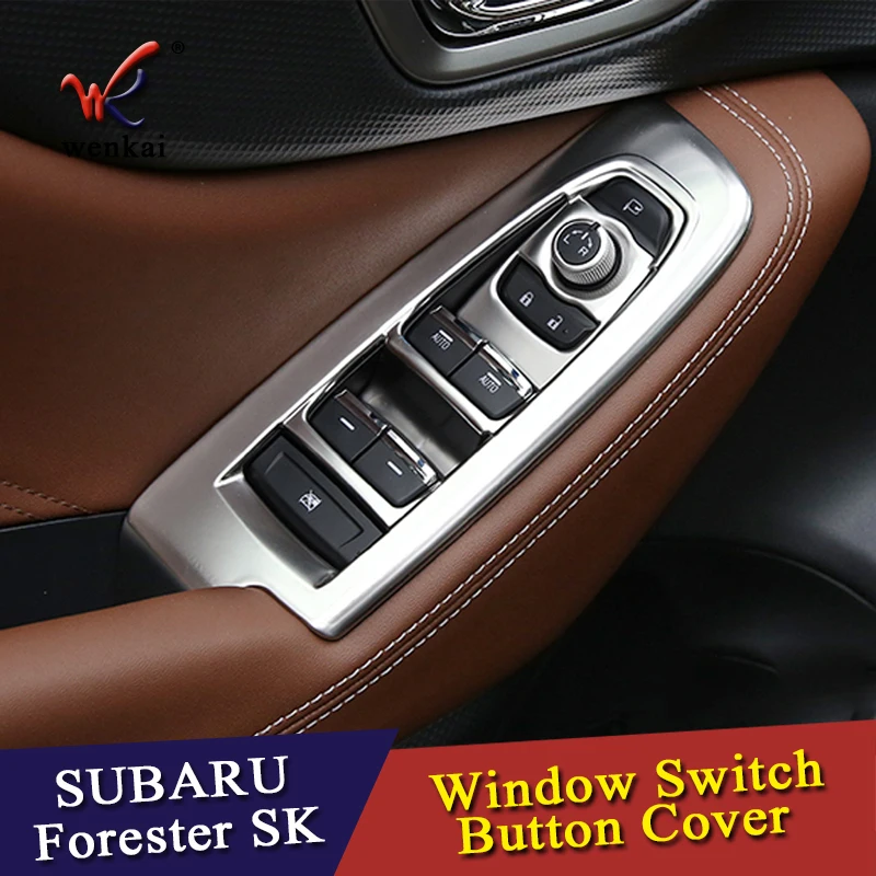 

Car Styling Inner Door Armrest Window Button Decoration Cover Trim 4 Pcs Fit For Subaru Forester SK 2018 2019 Accessories