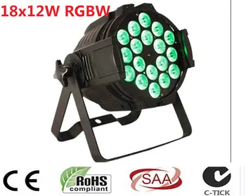 

6 pz/lotto, led par 18x12 w rgbw 4in1 quad led par puo par64 led spotlight proiettore dj wash illuminazione della fase luce luce