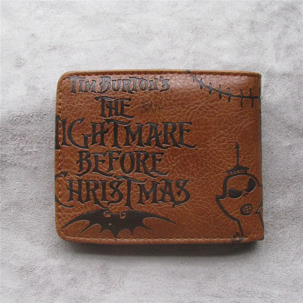Для женщин Для мужчин бумажник с изображением персонажей из мультфильма с принтом "Кошмар перед Рождеством" Аниме Бумажник Короткие черепа Джека-кошелек-держатель для карт студенческий кошелёк для монет
