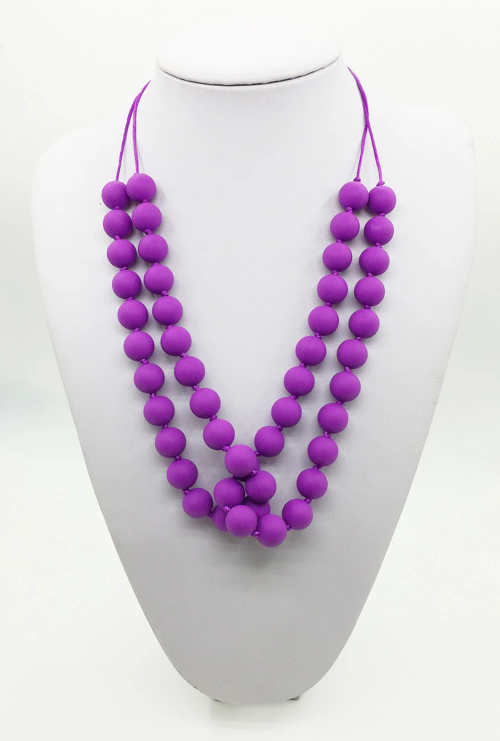 Silicone Teething Necklace for Mom to Wear Baby safe BPA Free Faceted Beadsin Chain Necklaces