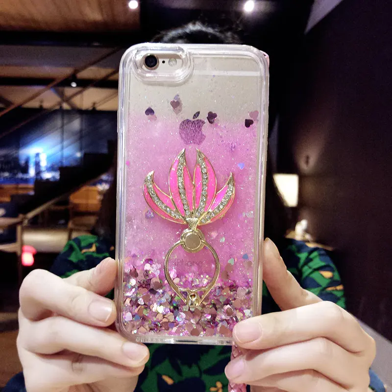 

For XiaoMi A1 5X A2 6X Lite RedMi Note 4 4X Prime 5 Plus Note Pro 5A S2 6 Liquid quicksand Mermaid finger ring soft Phone case