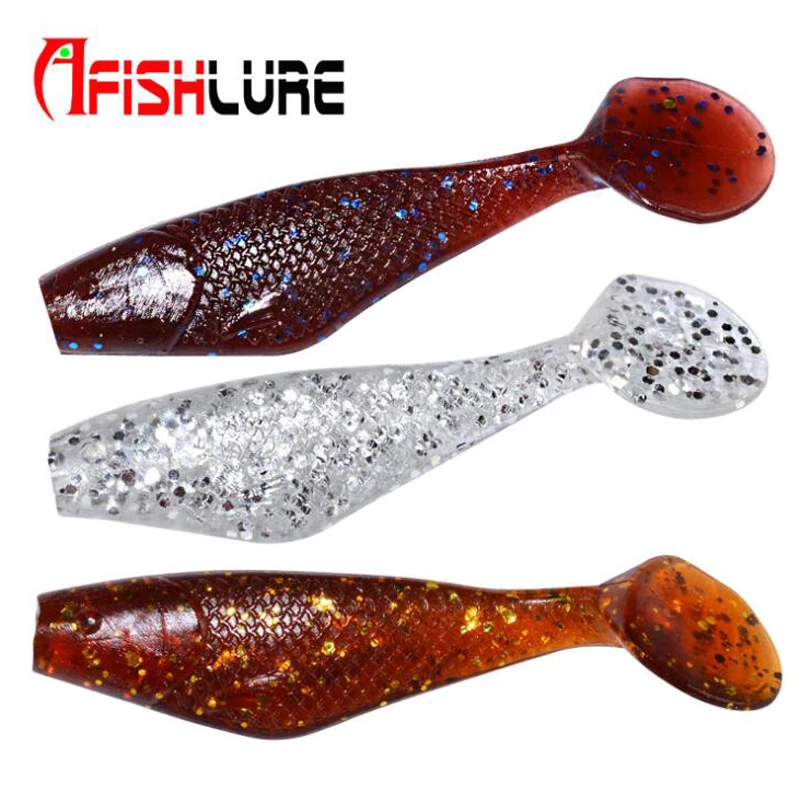 

High Quality 9 Color T Tail Small Soft Fish 50mm 1.8g Soft Bait Fish Manual Silicone Bass Minnow Bait Swim Baits Plastic Lure