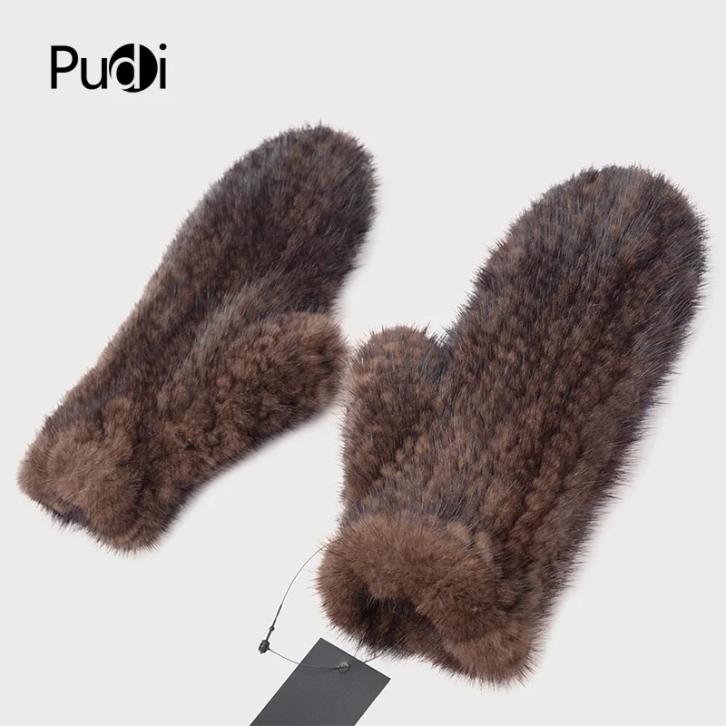 Pudi GF702 перчатки из натурального меха норки варежки дизайн меха для этой зимы