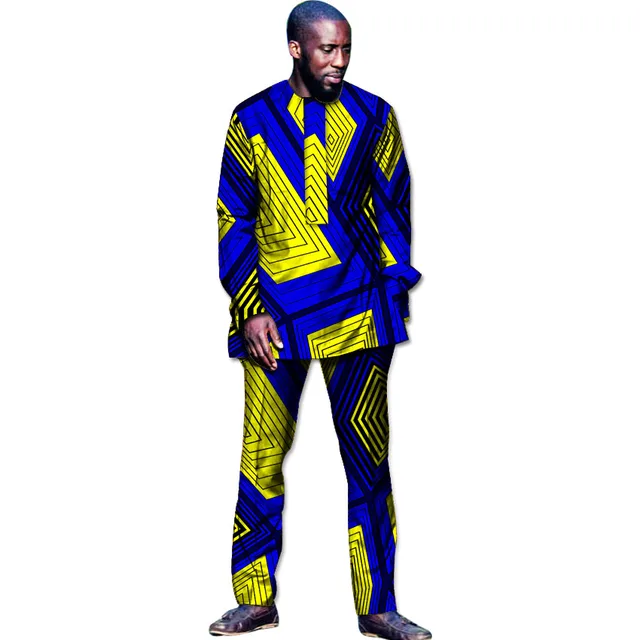 Fashion African Men Clothes Sets Man's Tops+Trousers Set Printing ...