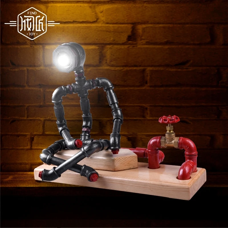 

Robot Shaped Vintage Table Lamp For Bedroom Industrial Loft Table Lamps For Living Room Bar,Abajur Lamparas De Mesa Lampe