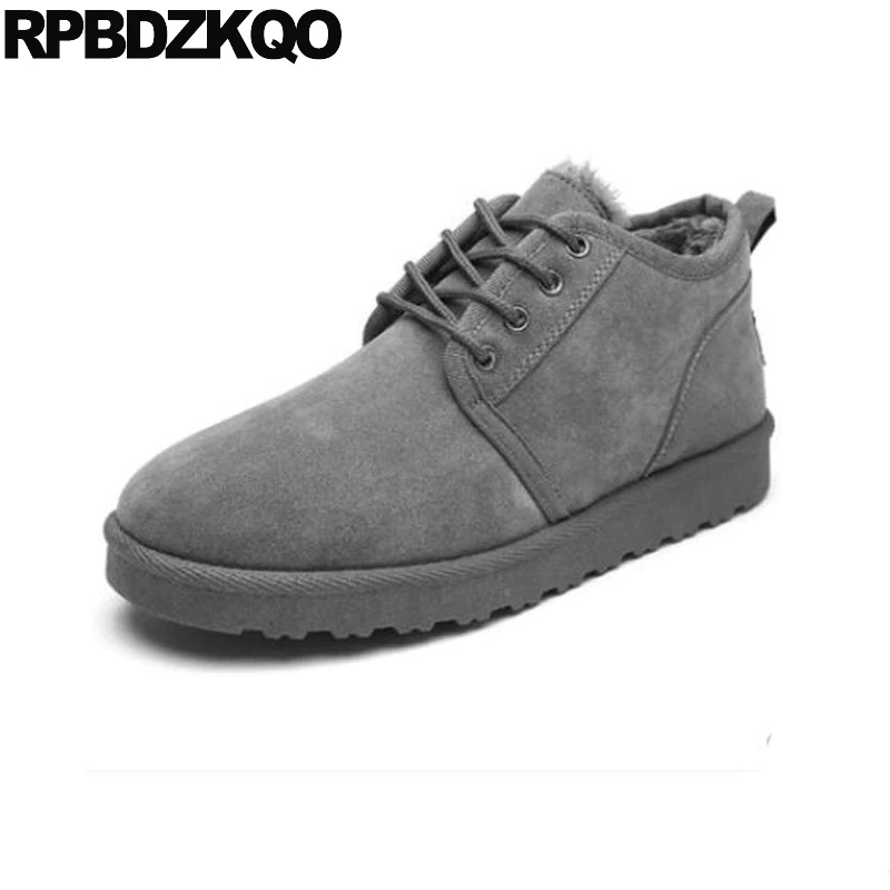 

suede lace up ankle short cheap stylish designer korean booties snow flat male 2018 australian mens winter boots warm shoes fur