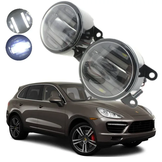 For Porsche Cayenne 2011 2016 2in1 18W LED Fog Lights White Cut Line