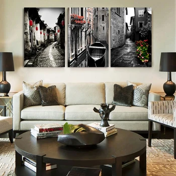 

Discount Town 3Pccs Handed-Painted/ Printed Oil Painting On Canvas For Home Decor Wall Decor