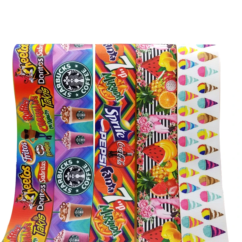 

Free shipping 50 yard cartoon printed grosgrain ribbon 29000
