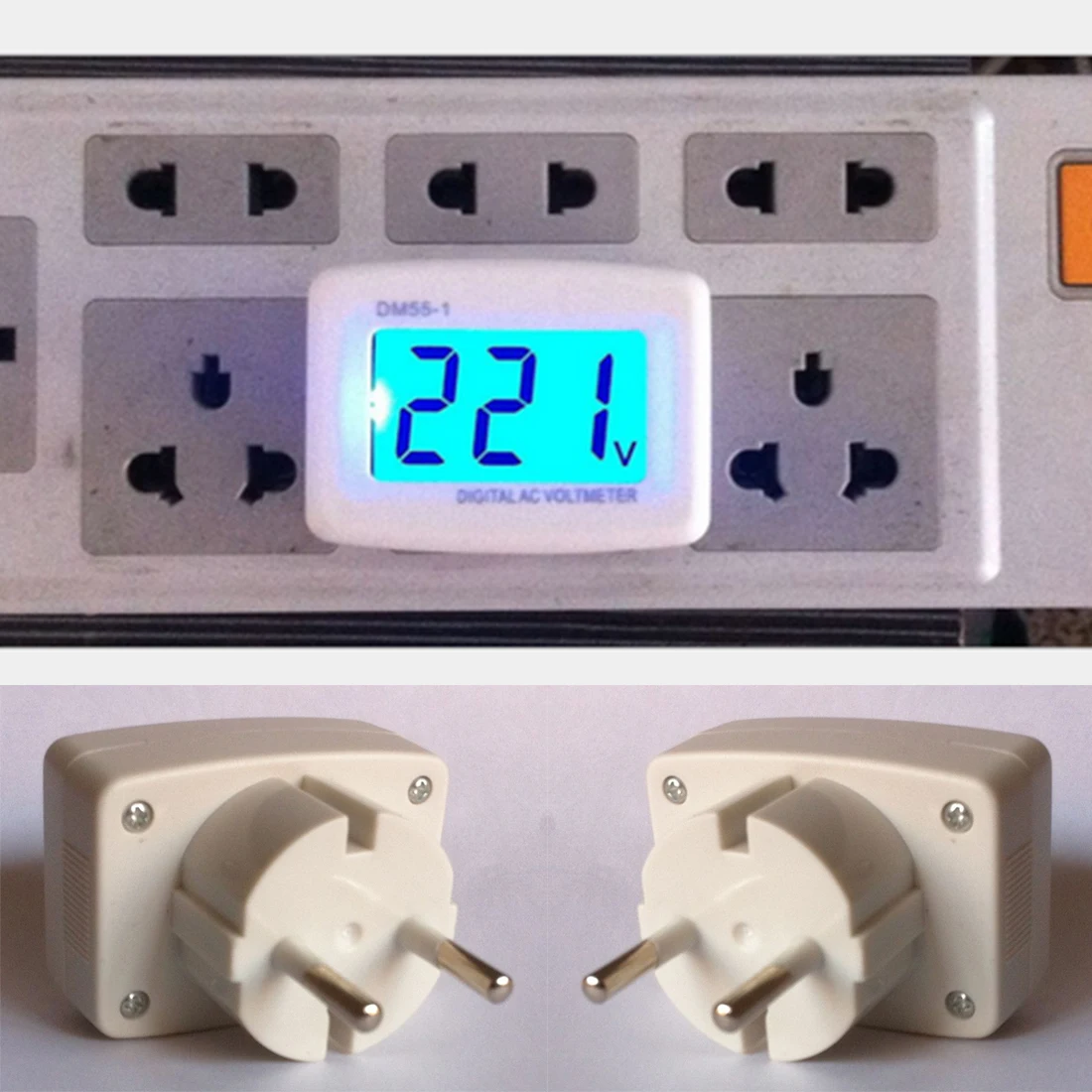 

Digital Voltmeter 1PC LCD AC 110V 220V Volt Monitor Household AC Panel Meter EU Plug 80-300V Blue Backlight Voltage Tester
