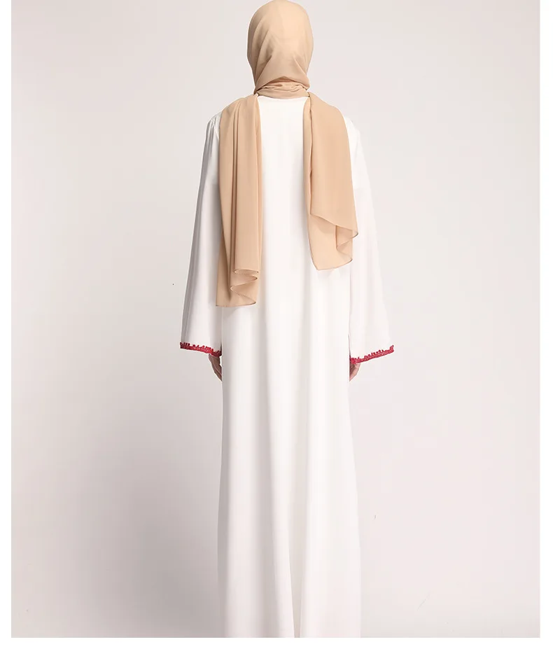 Мусульманские женщины белый Дубай Стиль снаружи abayas кардиганы