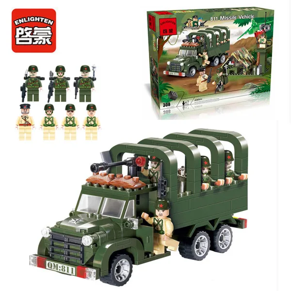 

Enlighten 811 Combat Zones Modern Military Army Transporter Load carriers SWAT Model Bricks Building Block Toys For Gift