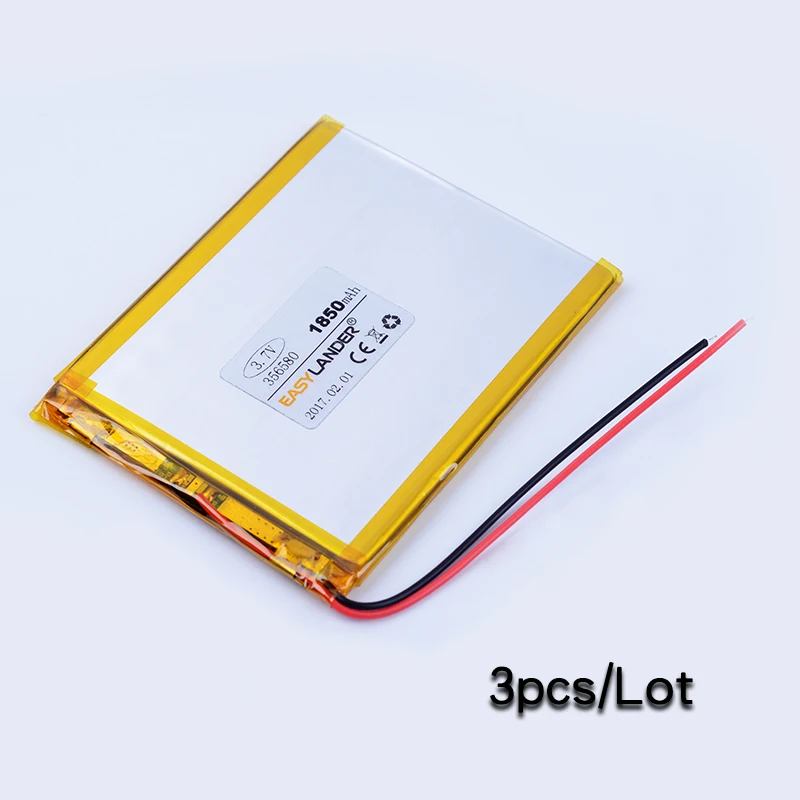 

3pcs/Lot 356580 3.7V 1850mAh Li-Polymer Li-ion Lithium Battery For Tablet PC PDA DVD E-book Power bank Toys Phone 356582 356480