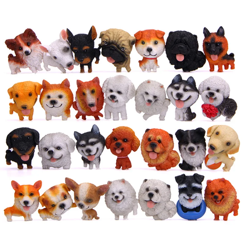 

Mini Husky Bulldog Resin Action Figure Small Welsh Corgi Figurines Animal Dog Home Decoration Fridge Magnetic Stickers