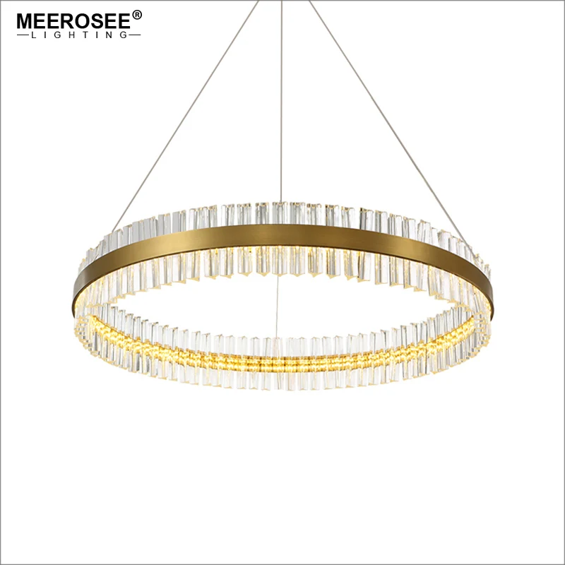 

Modern Led Pendant Light Crystal Hanging Lamp For Dinning Room Creative Gold Luminaria Circle Lamparas Lustres Home Lighting