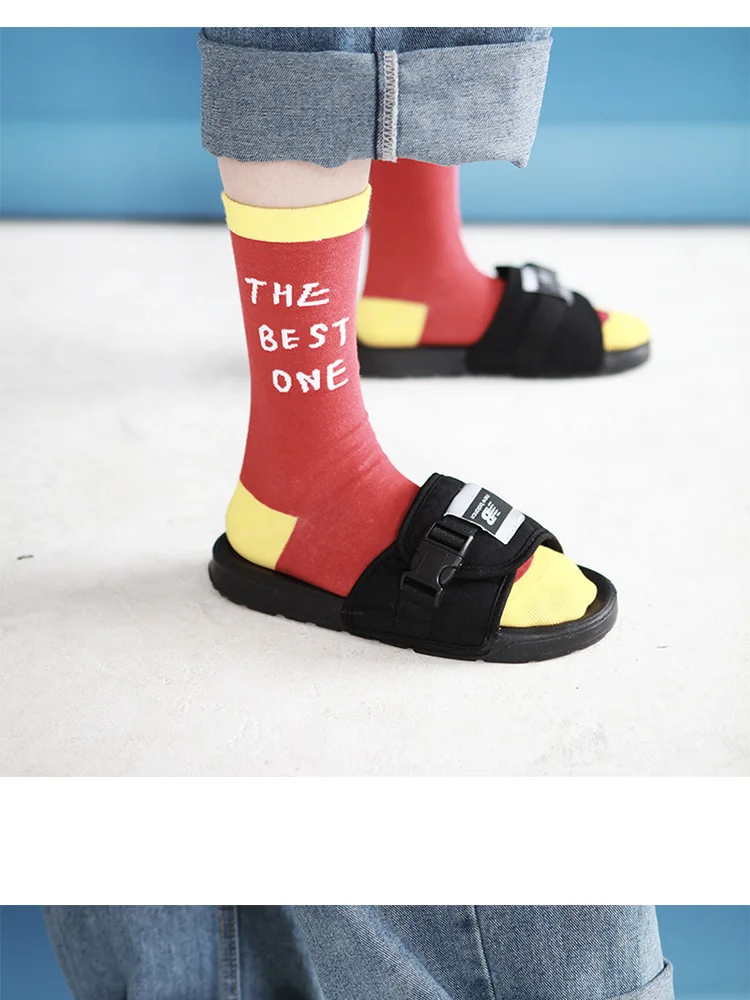 PEONFLY 1 пара 2019 новые для мужчин Красочные Удобные повседневные платья носки скейтбордиста Акула Геометрия узор забавные Свадебные носки
