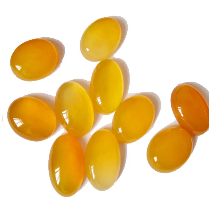 Yellow Stone Quartz Beads DIY Oval Dome Beads Jewelry Making Natural
