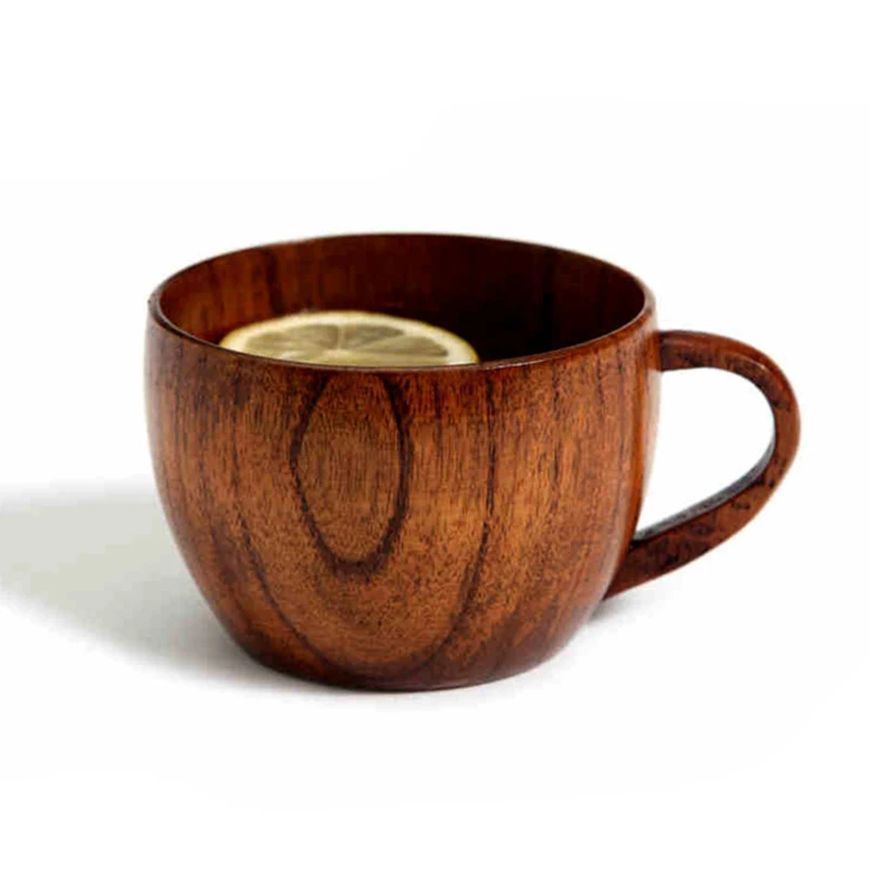 Transhome деревянная чайная кружка, чашка ручной работы, натуральное дерево ююба, кофейная кружка с рукояткой, пивное вино, сок, молоко, вода, кружки для дома