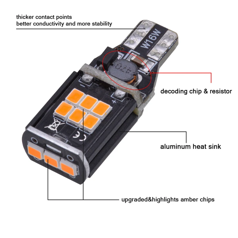 2x супер яркий T10 W5W светодиодный лампы для автомобилей 168 194 Автомобильный светодиодный Авто зазор для Чтения номерного знака, янтарный, оранжевый T15