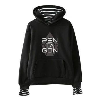 

Pentagon 2D New Clothes hoodies Print Fake Two Pieces Hoodies 2019 Hot Sale Autumn Women Sweatshirts K-pops hooded Harajuku