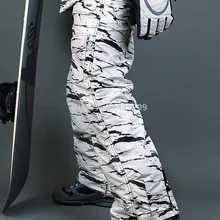 Новое издание "Южная игра" зимние водонепроницаемые 10000 мм Лыжные Сноуборд брюки-белый песок