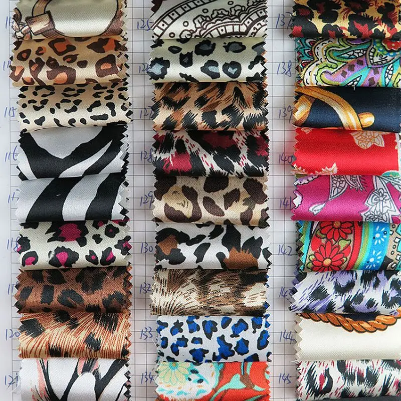 sweet printed satin printed fabric Wave point polyester fabric for coat