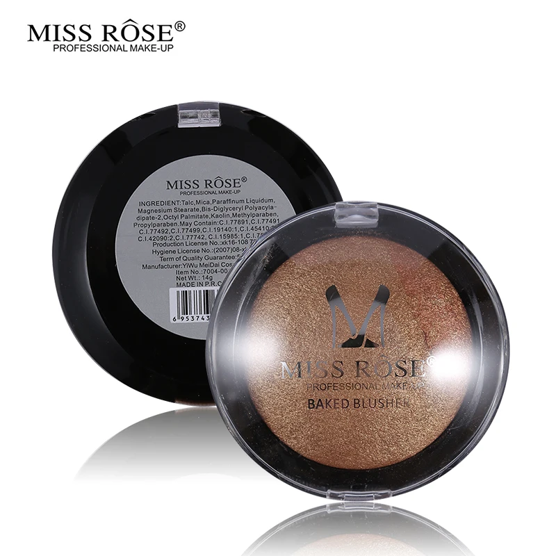 MISS ROSE, 1 шт., для черных женщин, красивые Румяна для лица, макияж, запеченные для щек, цветные бронзаторы, румяна, палитра цветов, ete, гладкие косметические тени