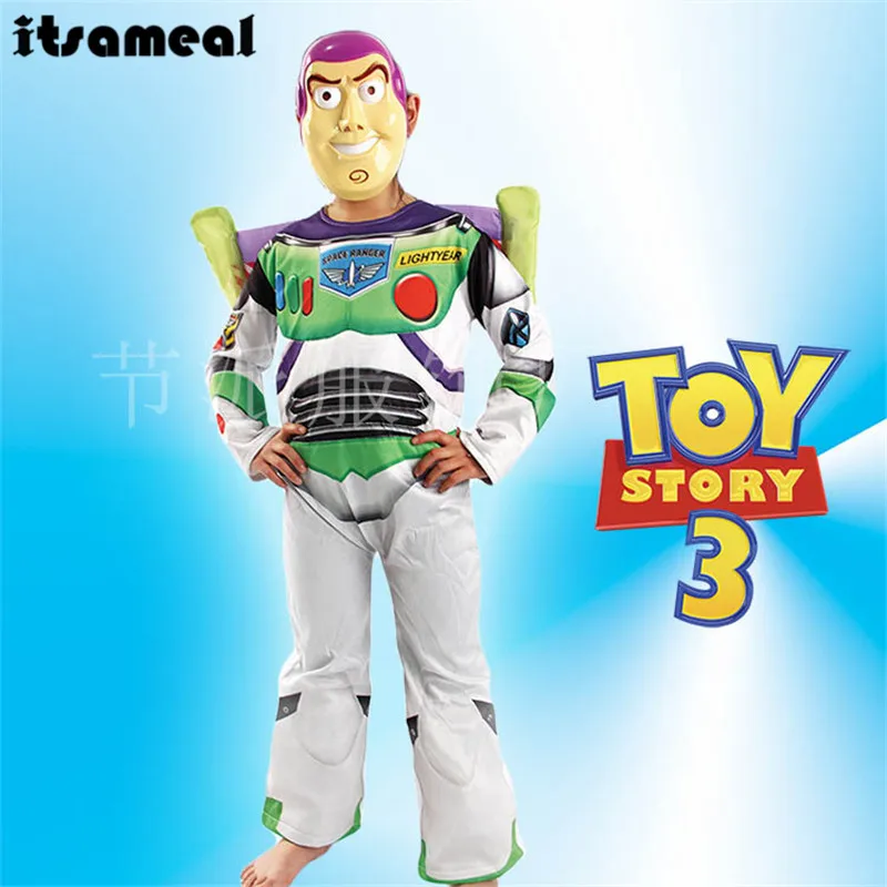 

buzz lightyear costume halloween costume for party cosplay costume carnival dress For Kids With Wig