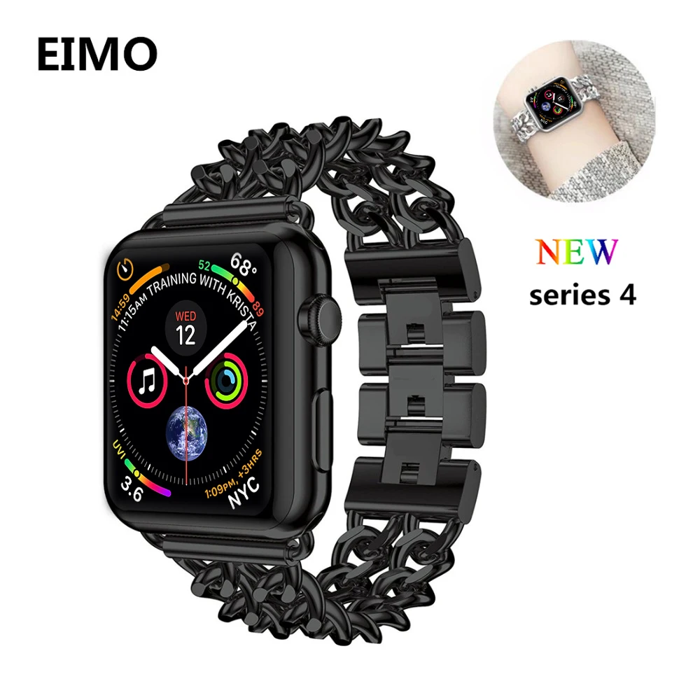 

EIMO Stainless Steel strap For Apple watch band 4 44mm 40mm Watchband Iwatch 4 3 2 1 42mm 38mm Link Bracelet Fashion wrist belt
