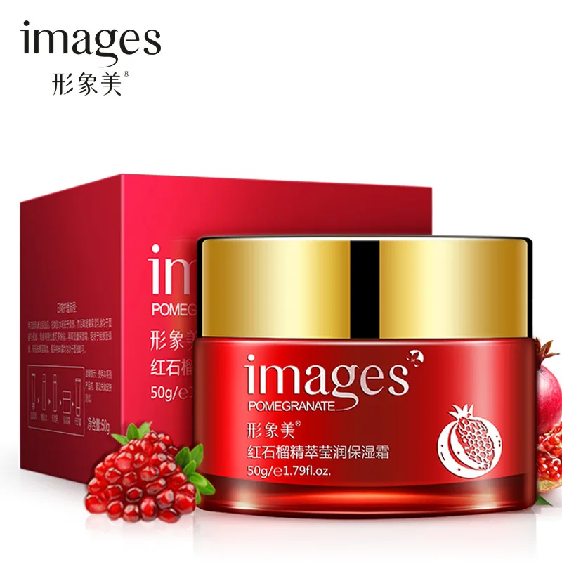 

IMAGES Red Pomegranate Plant Moisturizing Oil-Control Face Cream Women Whitening Anti Aging Day Cream Improve Day Skin Care
