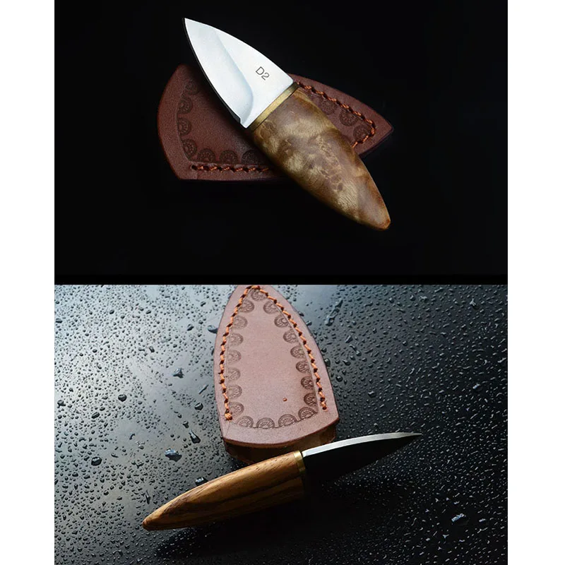 Portátil pequeño mango de madera de defensa cuchillo con cubierta de trabajo al aire libre Camping táctica de defensa personal Stinger Accesorios