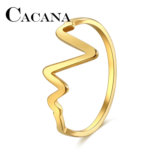 CACANA di Alta Qualità Design Unico V Forma Intarsiato Anello Delle Donne Anello CACANA di Alta Qualità Design Unico V Forma Intarsiato Anello Delle Donne Anello